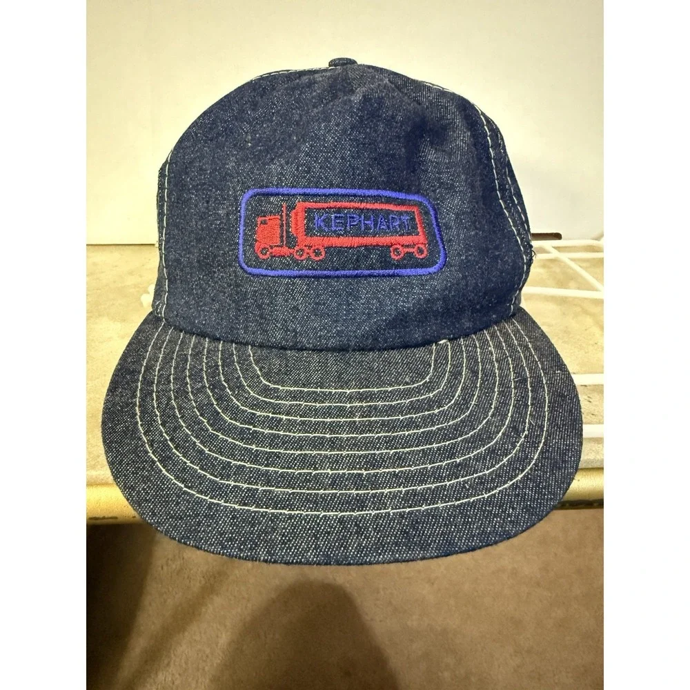 Vintage Otto Cap Trucker Hat Denim‎ Snapback Kephart Truck Embroidered 80s 90s